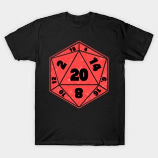 Shiny Red D20 Dice T-Shirt